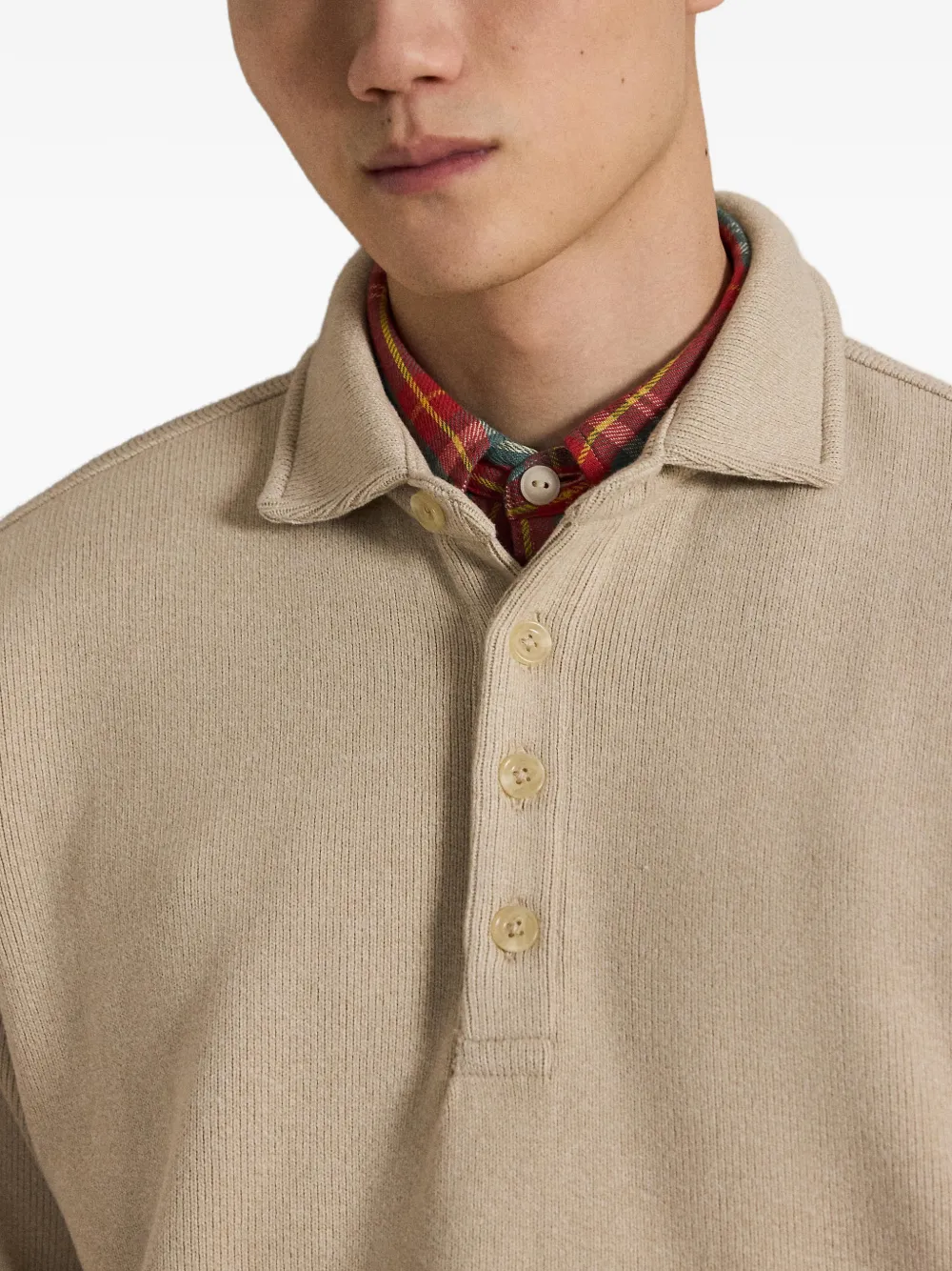 Polo Ralph Lauren Poloshirt met knopenbies Beige