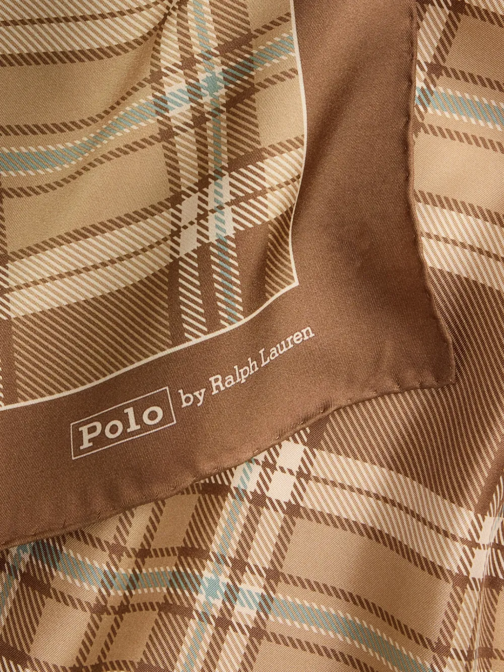 Polo Ralph Lauren Geruite handgerolde sjaal Bruin