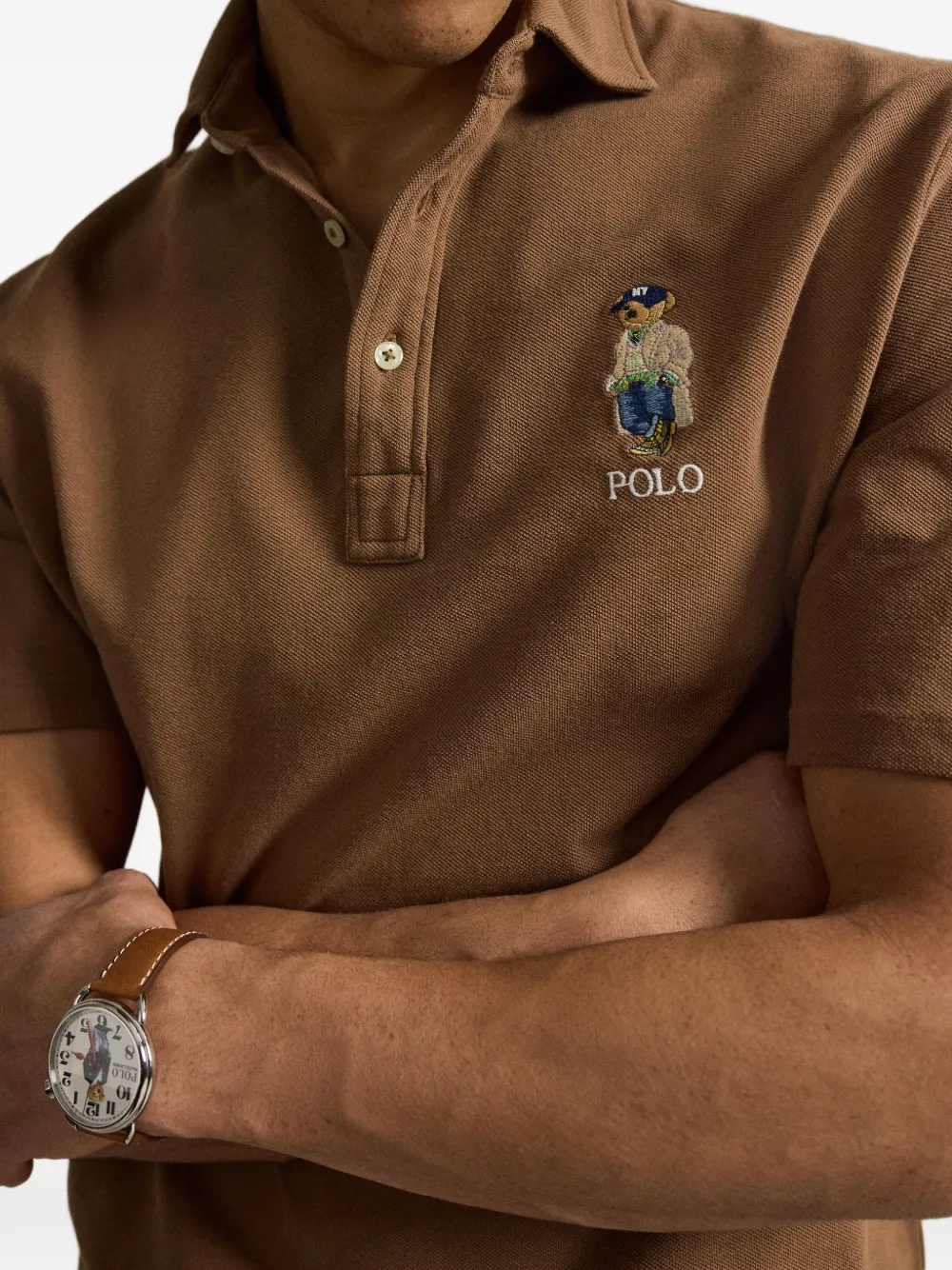 Polo Ralph Lauren Poloshirt met borduurwerk Bruin