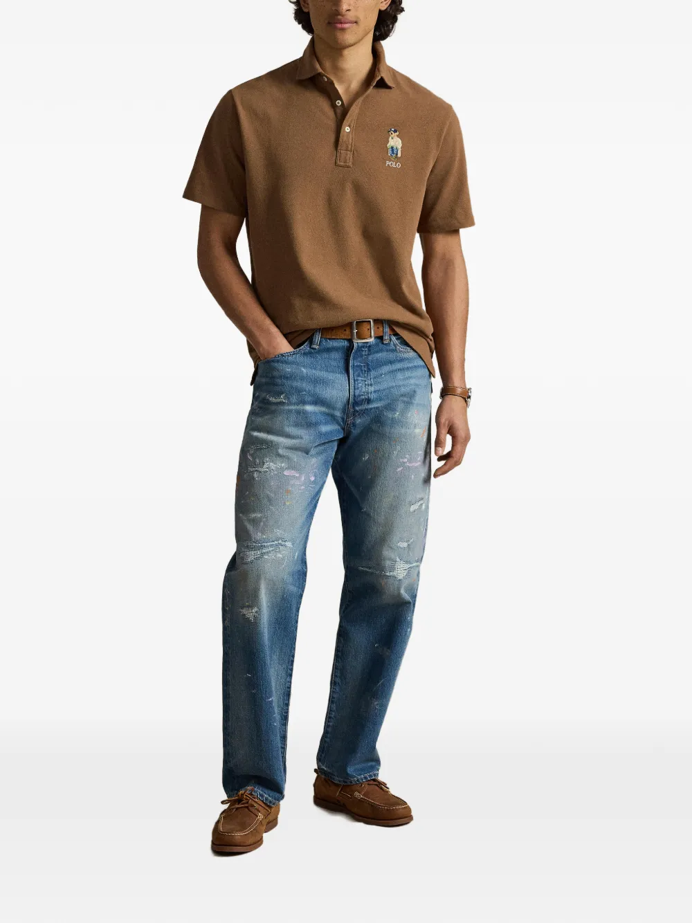 Polo Ralph Lauren Poloshirt met borduurwerk Bruin