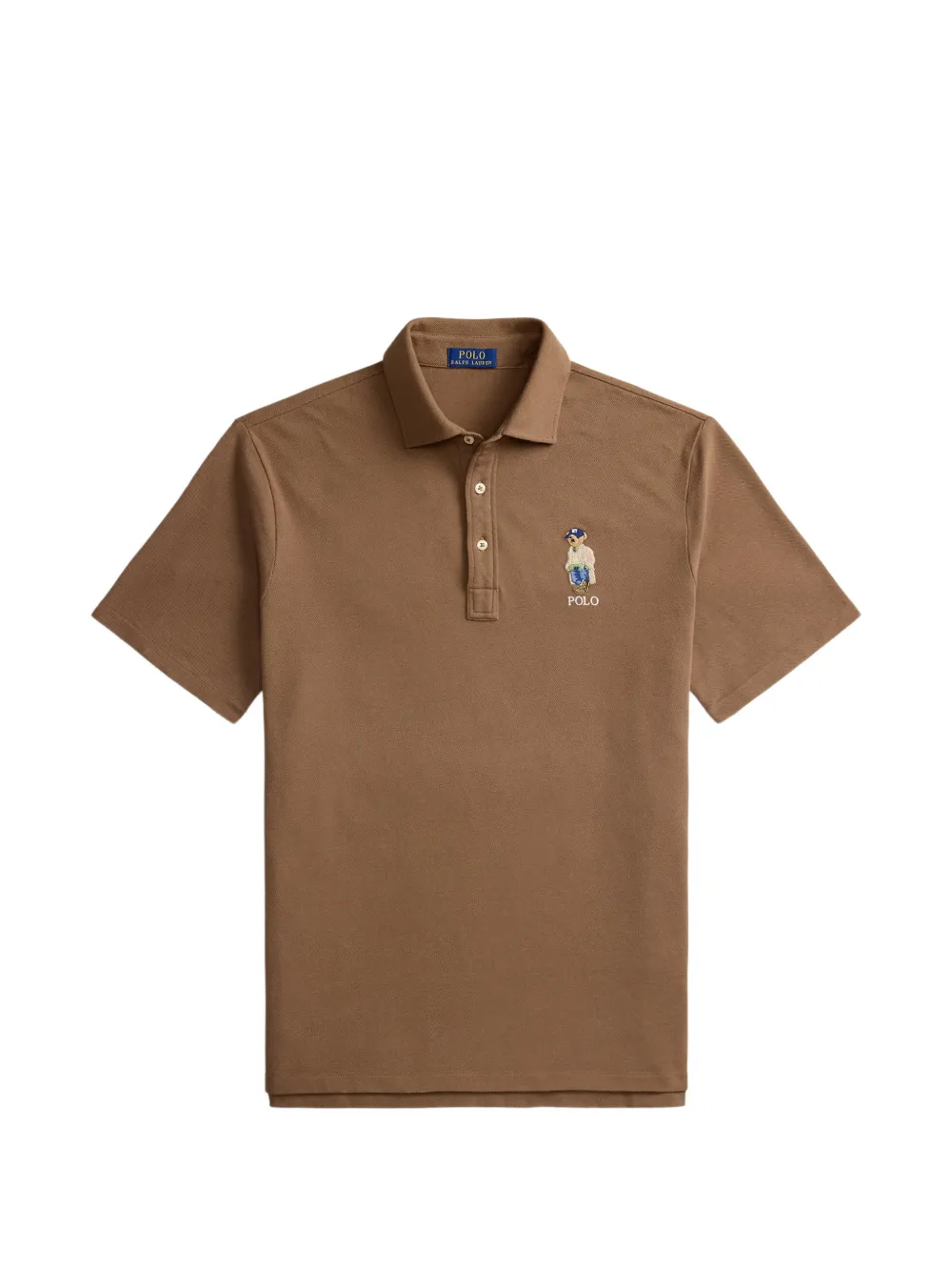 Polo Ralph Lauren Bear-embroidered Polo Shirt In Braun