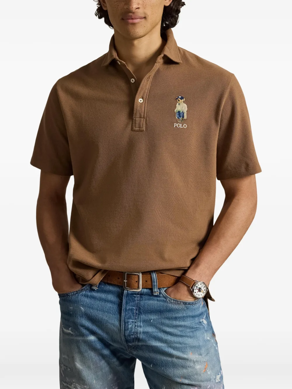 Polo Ralph Lauren Poloshirt met borduurwerk Bruin
