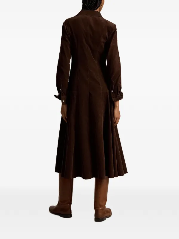 Polo Ralph Lauren Tyler Corduroy Shirt Midi Dress | Brown