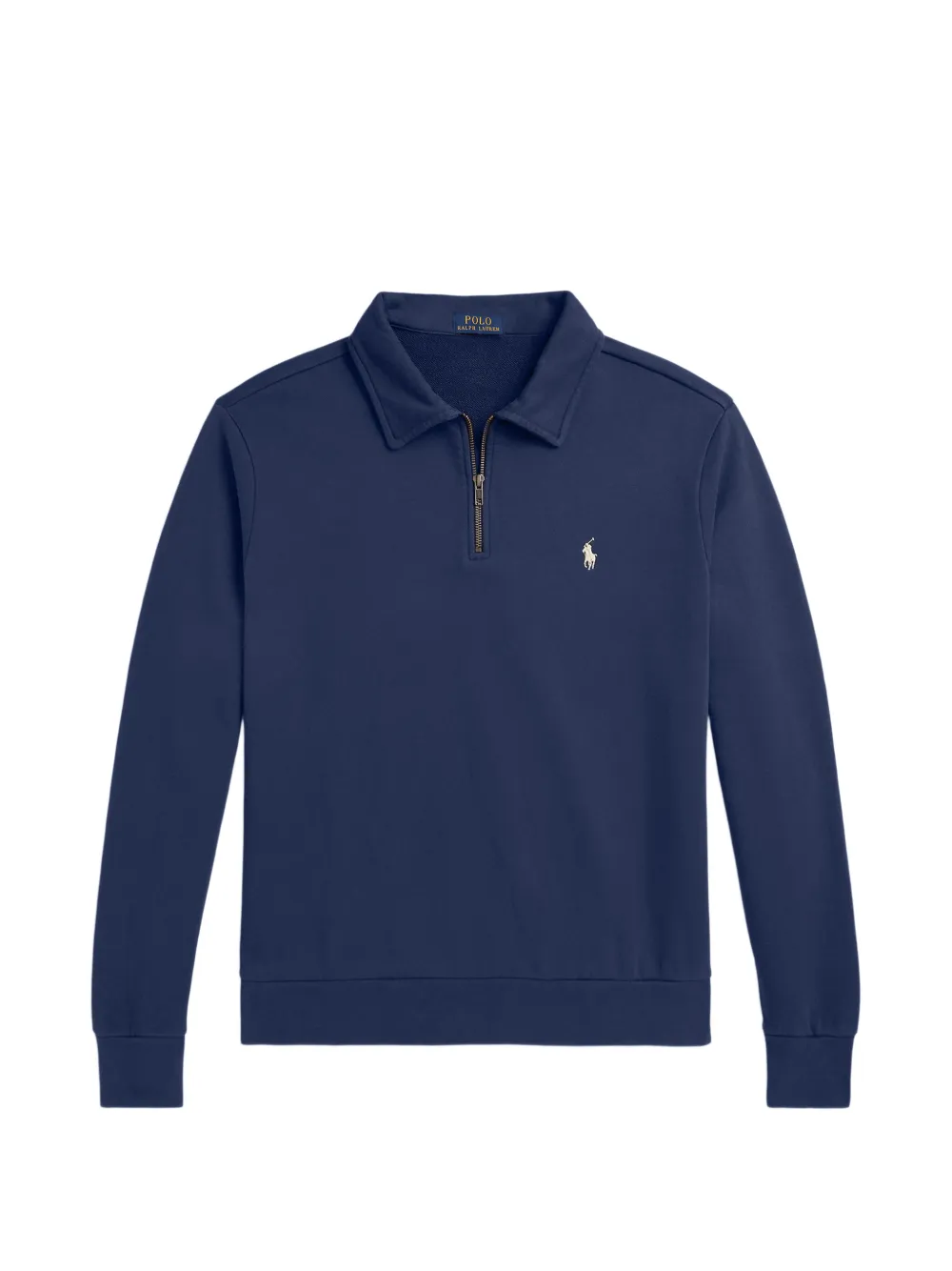 Polo Ralph Lauren Loopback Fleece Collared Sweatshirt In Blue