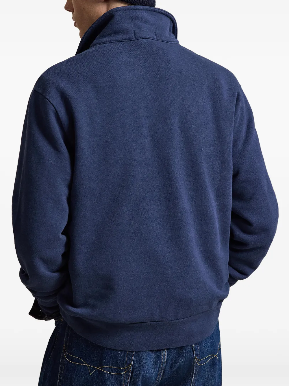 Polo Ralph Lauren Loopback fleece sweater met kraag Blauw