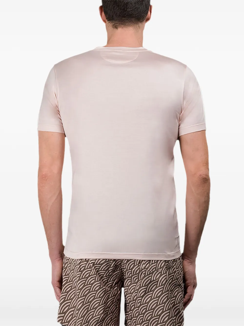 Moorer Slim-fit T-shirt met ronde hals Roze