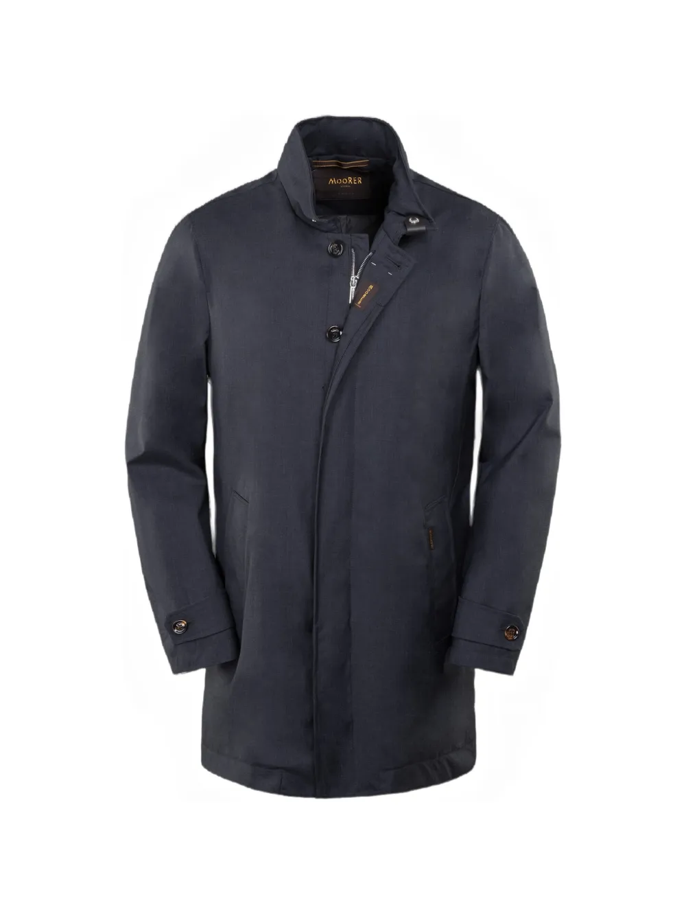 Moorer hooded zip-pocket duster coat - Grigio