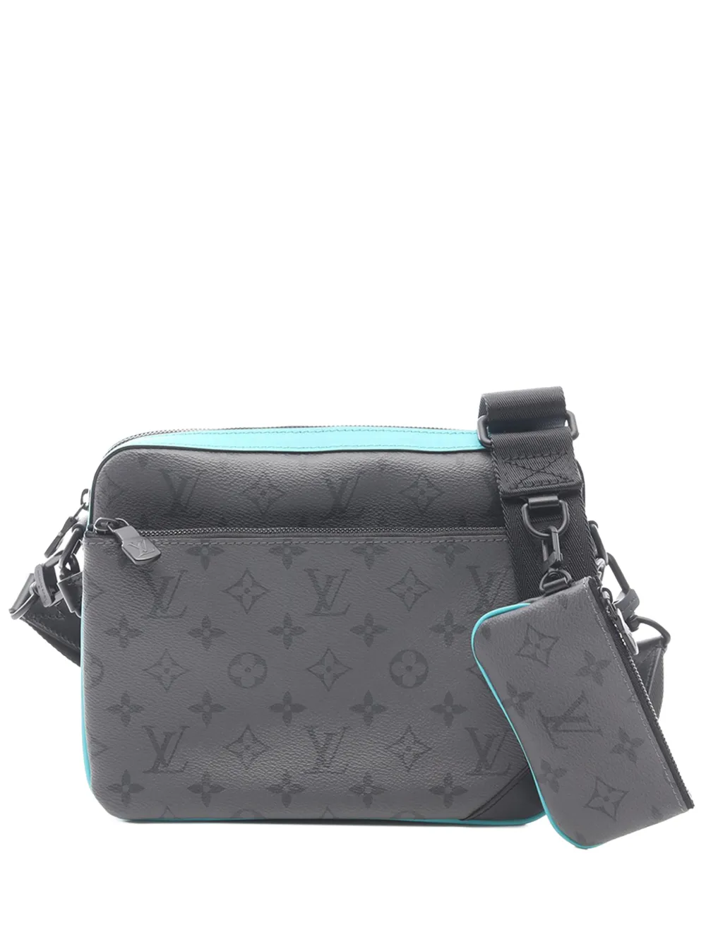 Louis Vuitton Pre-Owned 2021-2025 Monogram Eclipse Trio Messenger crossbody bag - Grigio