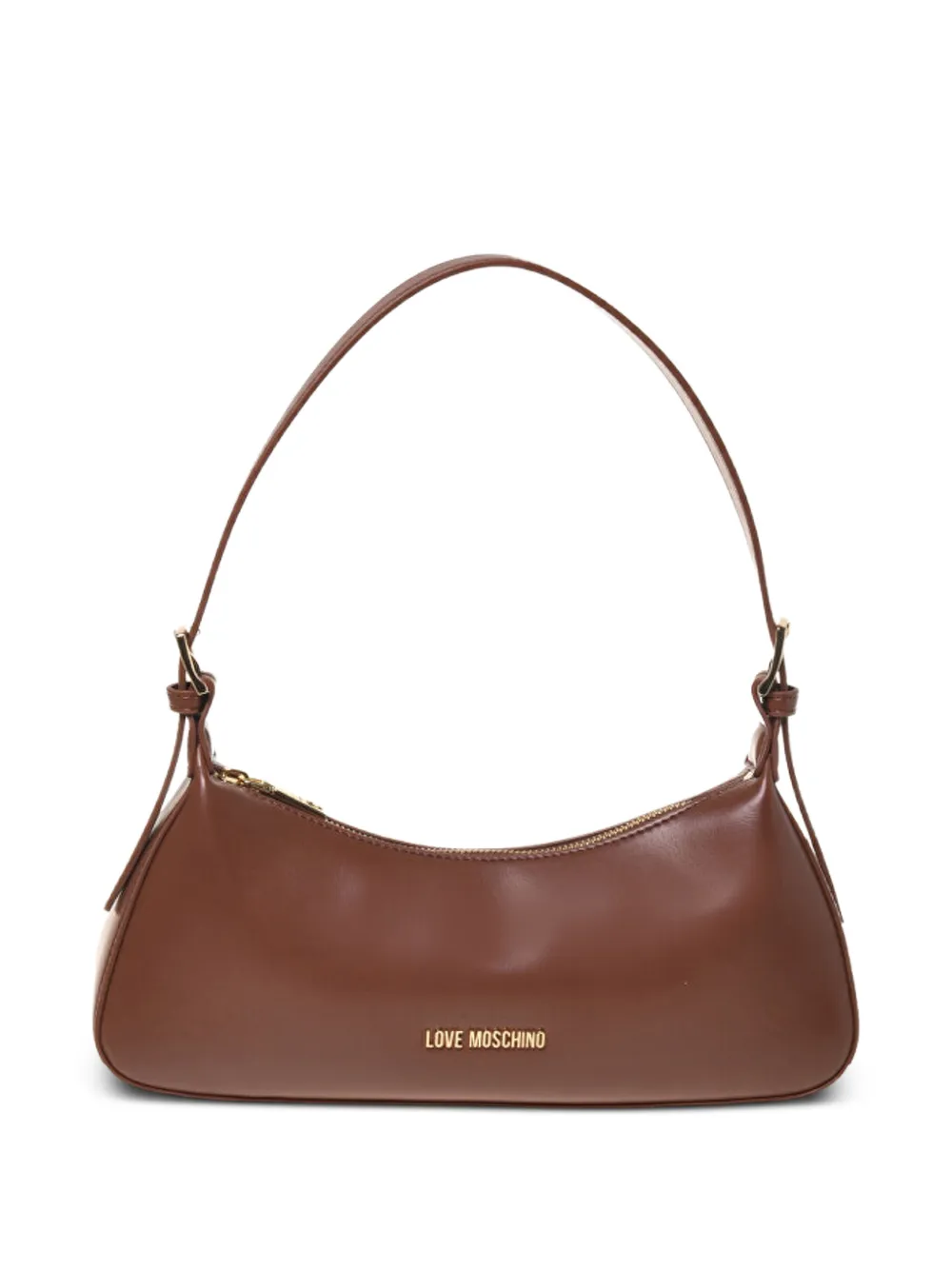 Love Moschino logo-lettering shoulder bag - Marrone