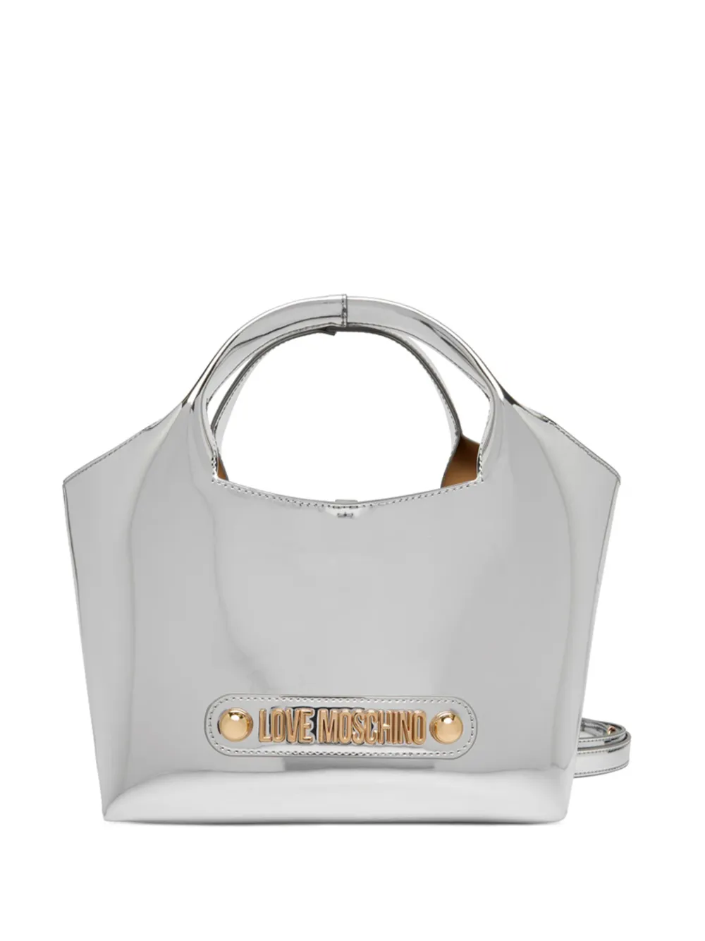 Love Moschino logo lettering tote bag - Argento