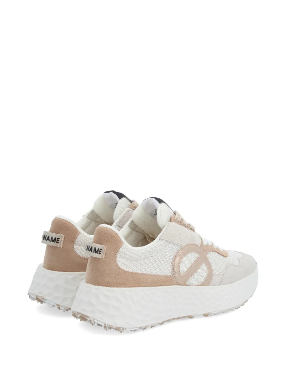 No Name Sneakers met logo Beige