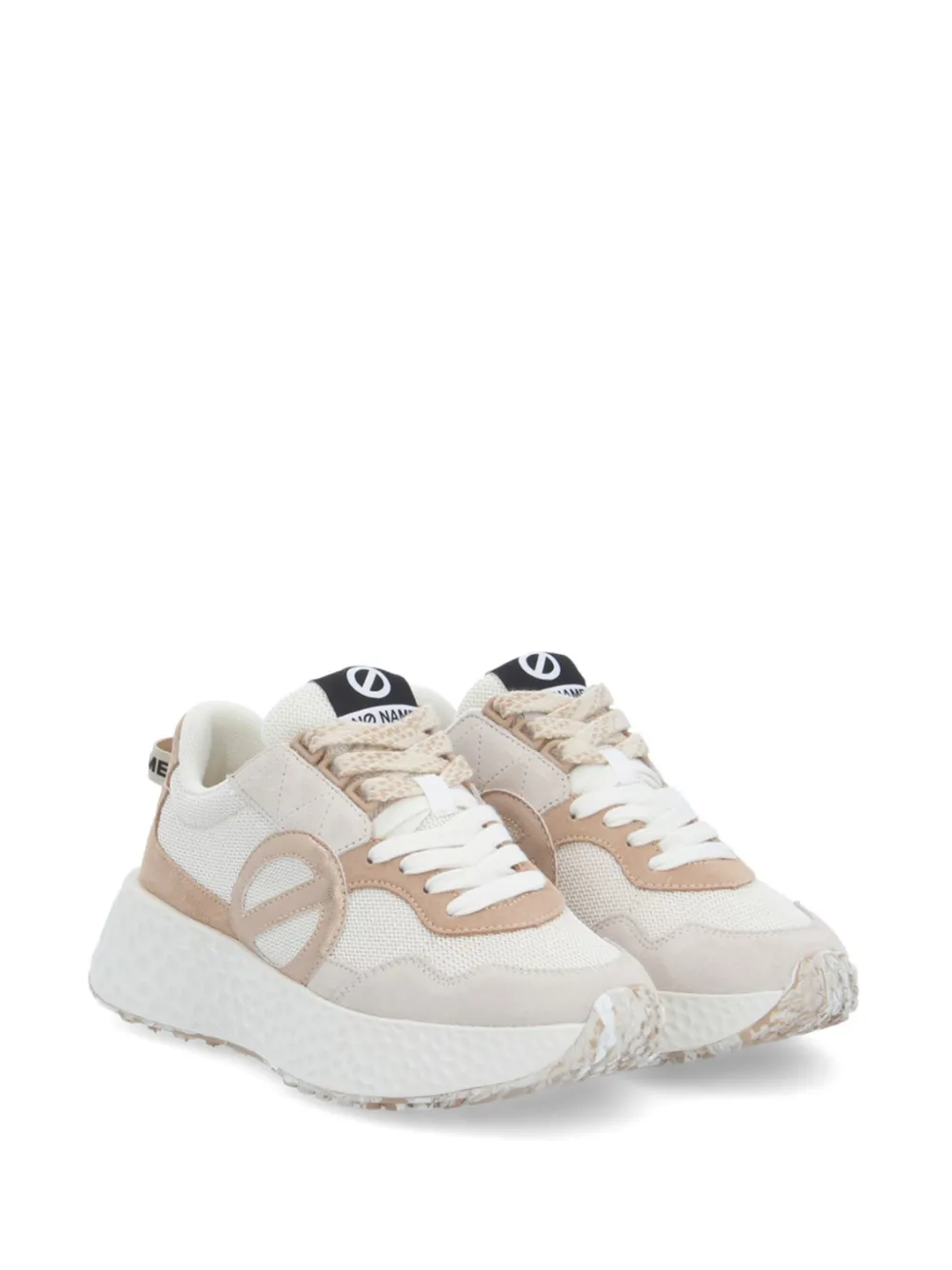 No Name Sneakers met logo Beige