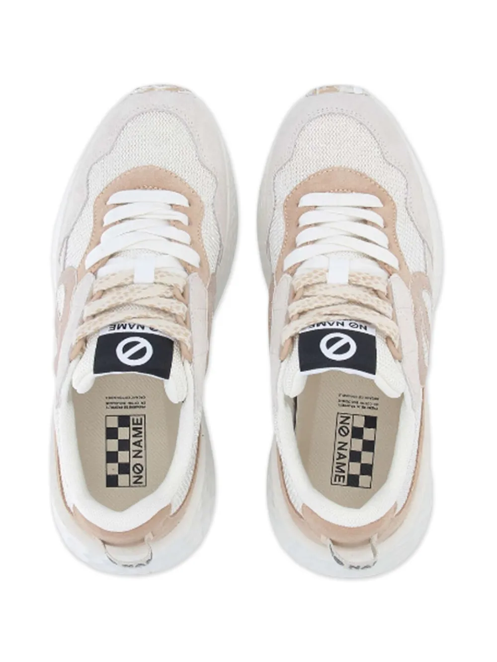 No Name Sneakers met logo Beige