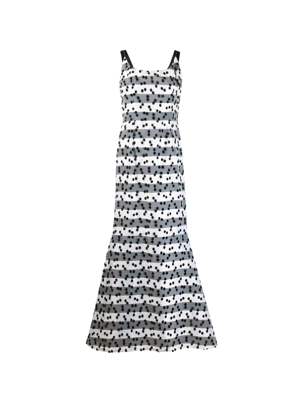 Lanvin Pre-Owned dot-patterned striped dress - Bianco