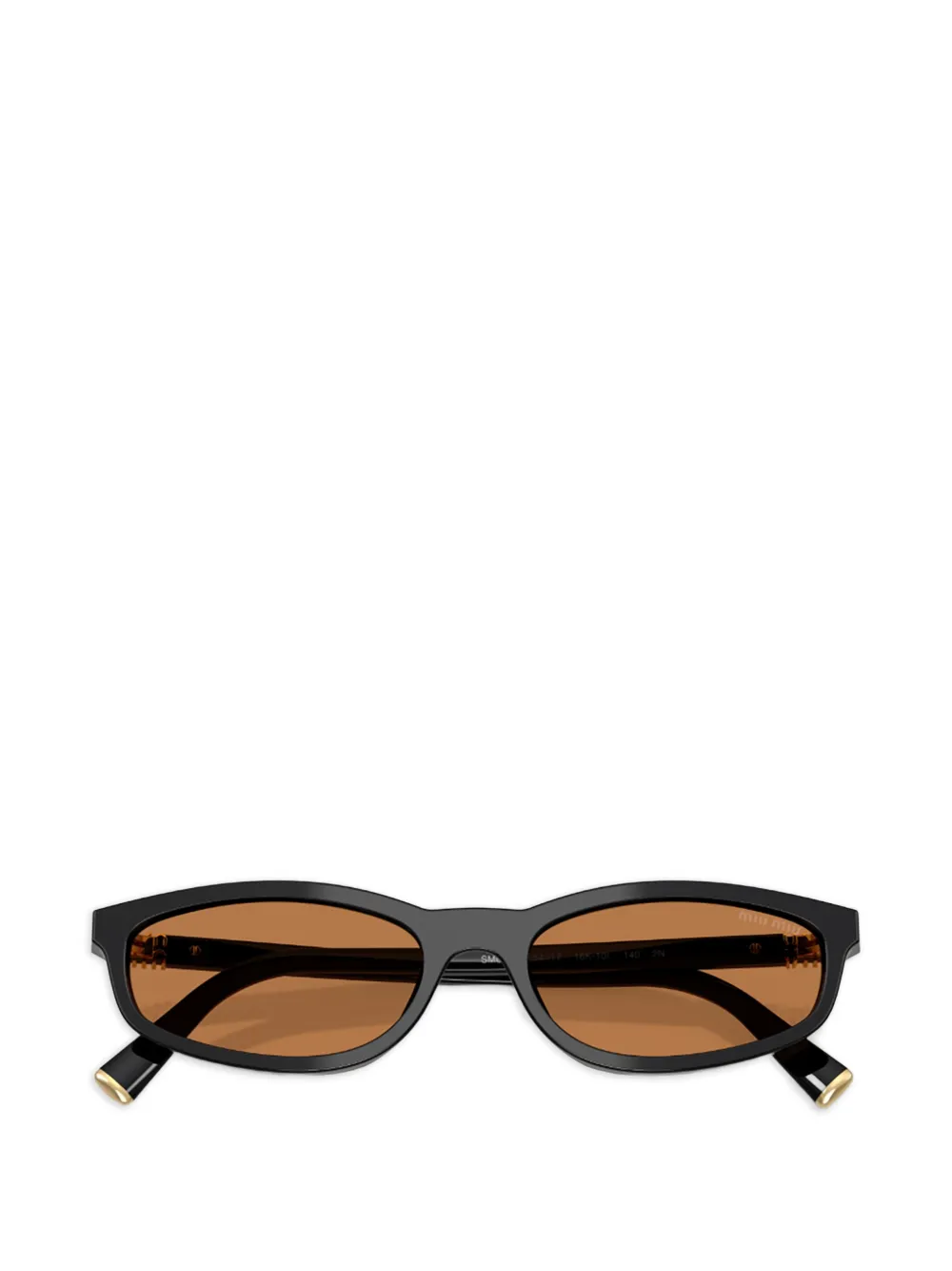 Miu Miu Eyewear logo-plaque oval-frame sunglasses - Nero