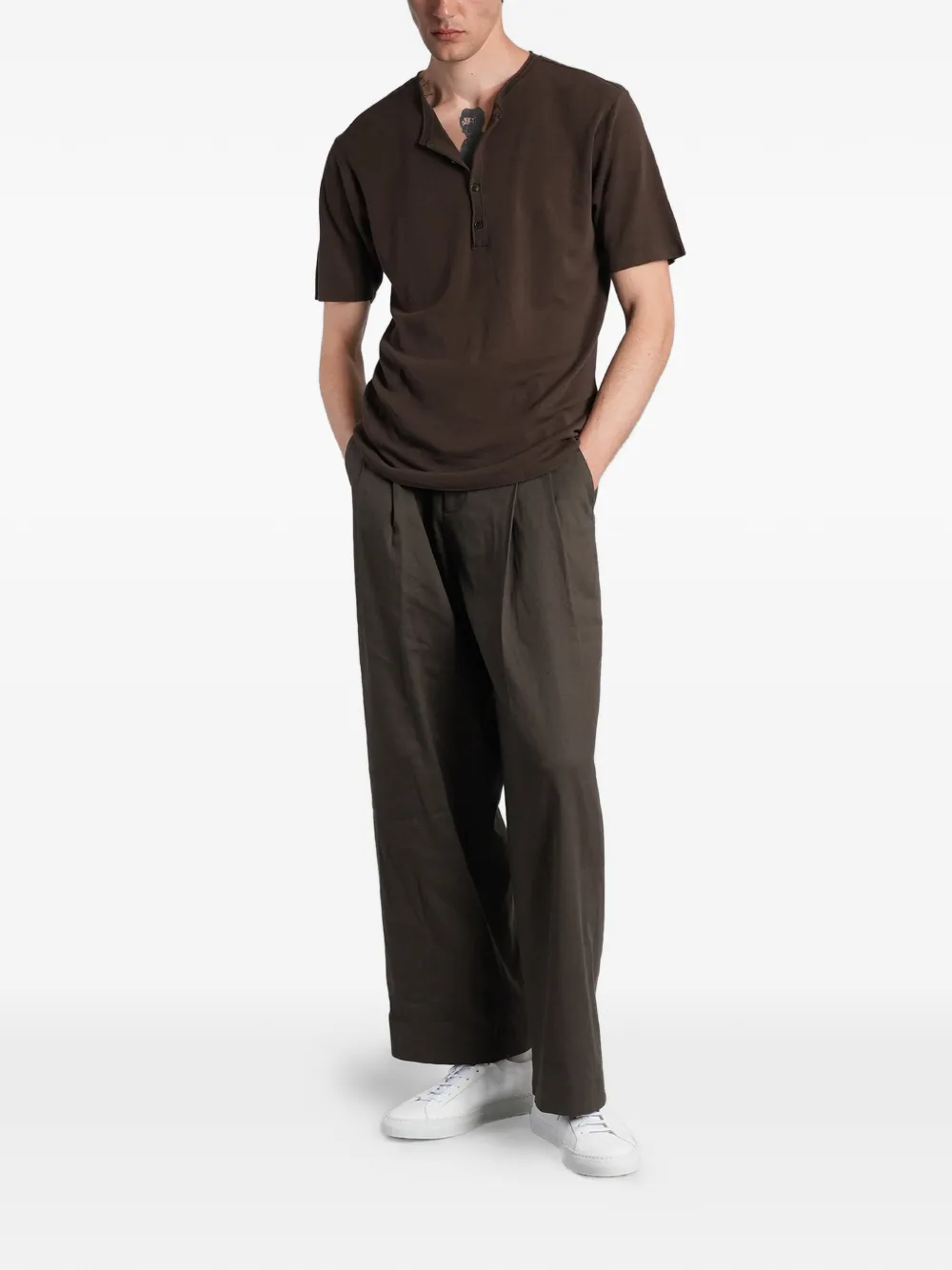 Roberto Collina T-shirt met korte mouwen Bruin