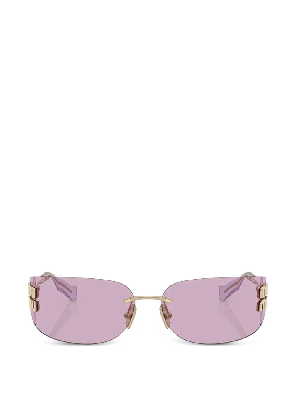Miu Miu Eyewear logo-plaque geometric-frame sunglasses · One Size
