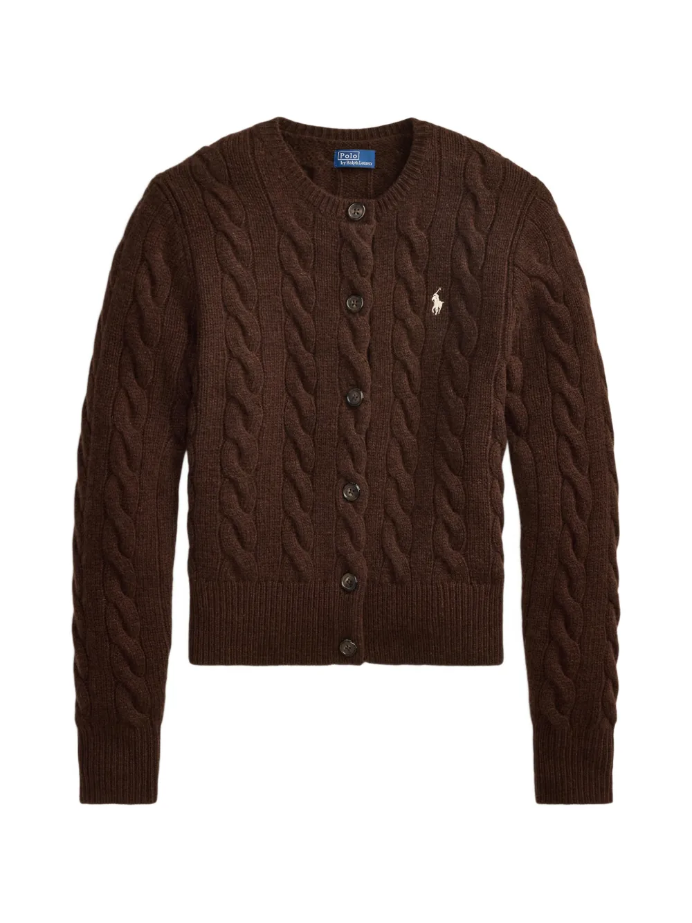 Polo Ralph Lauren cable-knit wool-cashmere cardigan - Marrone