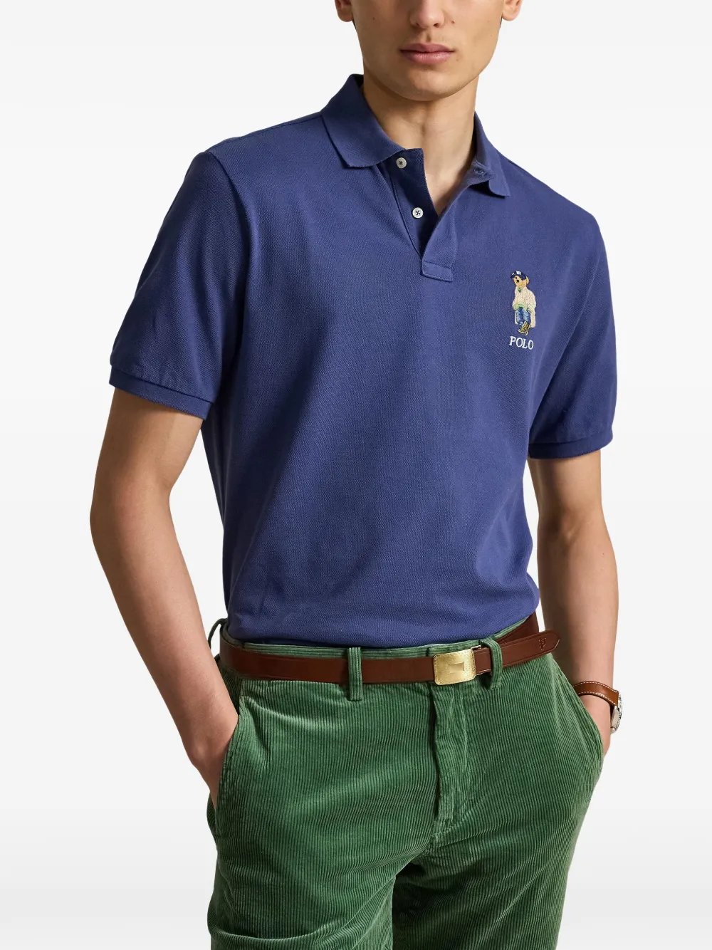 Polo Ralph Lauren Poloshirt met geborduurde beer Blauw