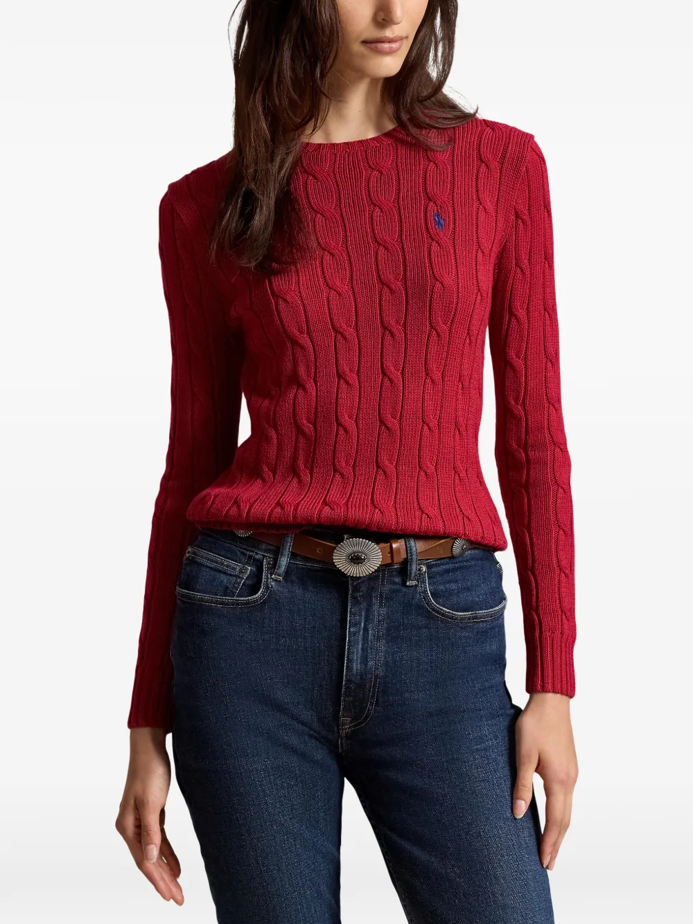 Polo Ralph Lauren Kabelgebreide katoenen trui Rood