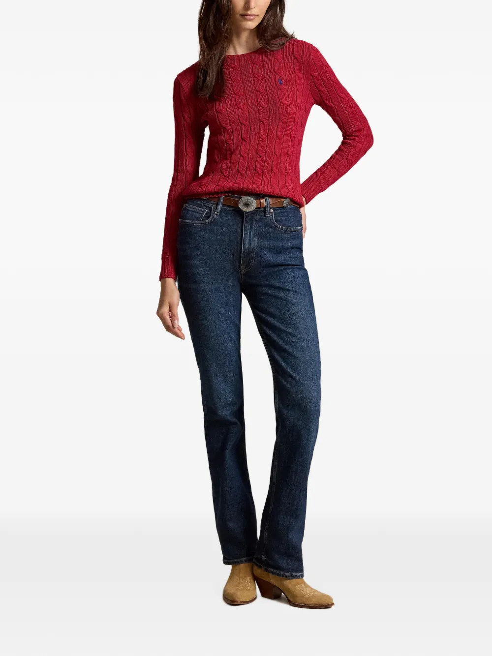 Polo Ralph Lauren Kabelgebreide katoenen trui Rood