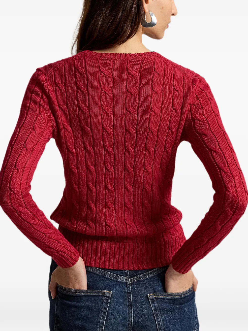 Polo Ralph Lauren Kabelgebreide katoenen trui Rood