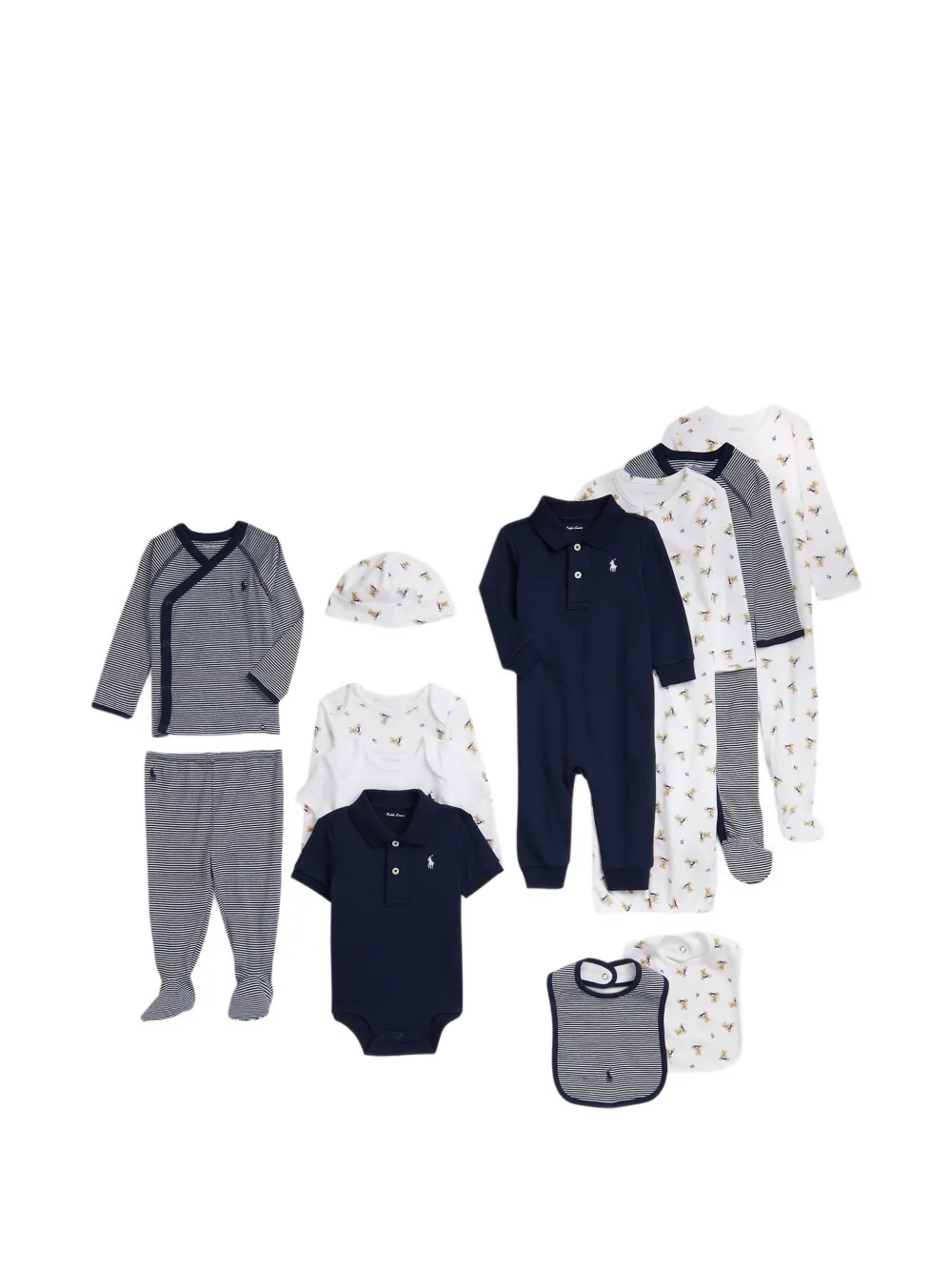 POLO RALPH LAUREN KIDS Strampler-Geschenkset mit Polo Bear-Print (12er-Set) - Blau