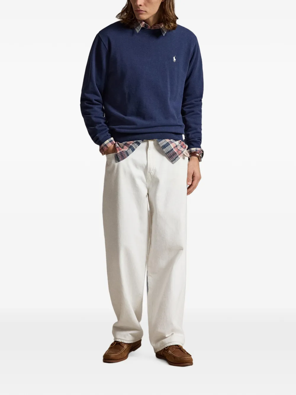 Polo Ralph Lauren Loopback fleece sweater Blauw