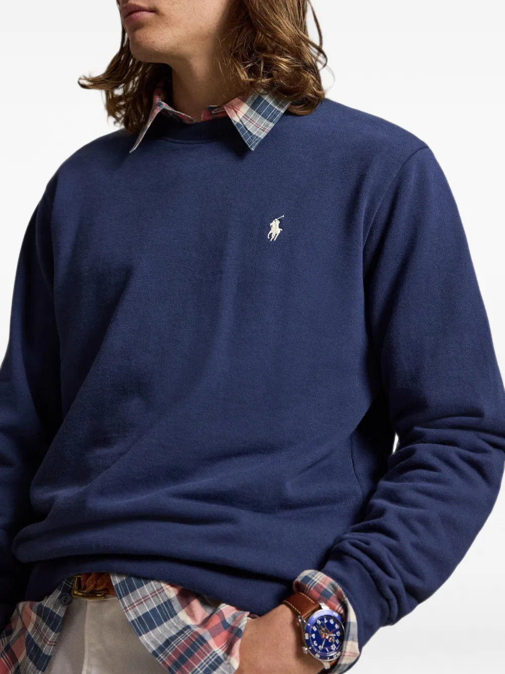Polo Ralph Lauren Loopback fleece sweater Blauw
