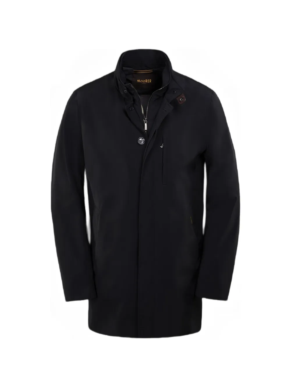 Moorer detachable hood technical fabric coat - Nero
