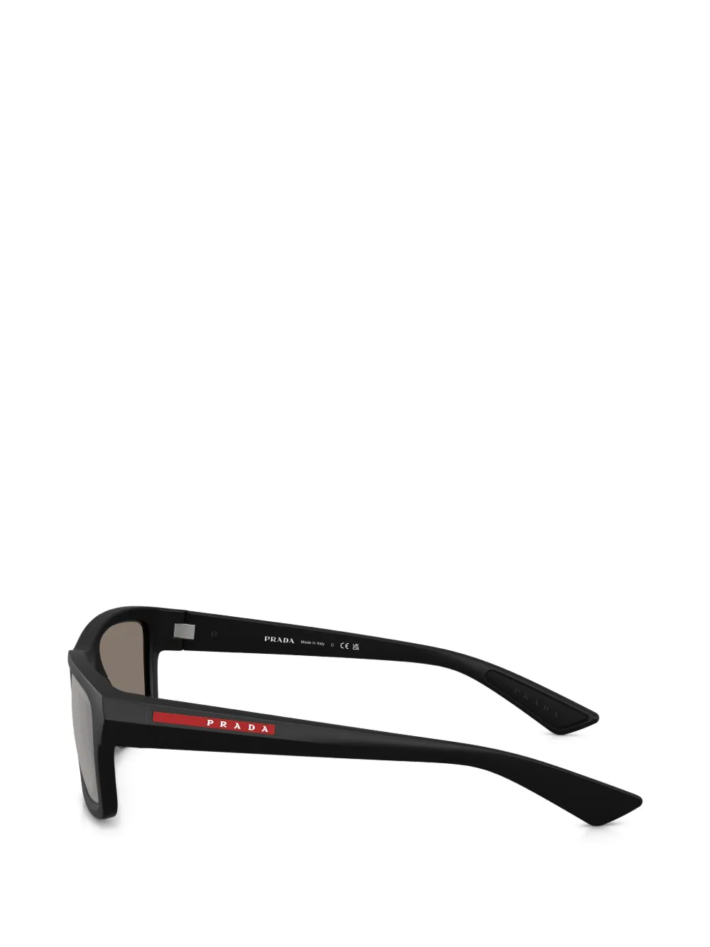 Prada Linea Rossa Zonnebril met rechthoekig montuur Zwart
