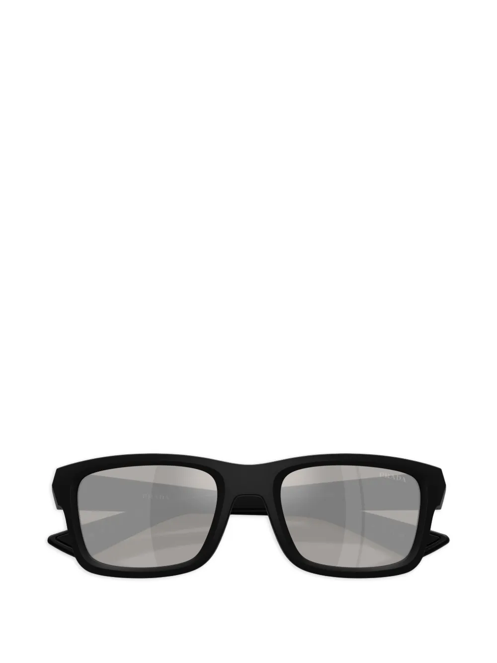 Prada Linea Rossa Zonnebril met rechthoekig montuur Zwart