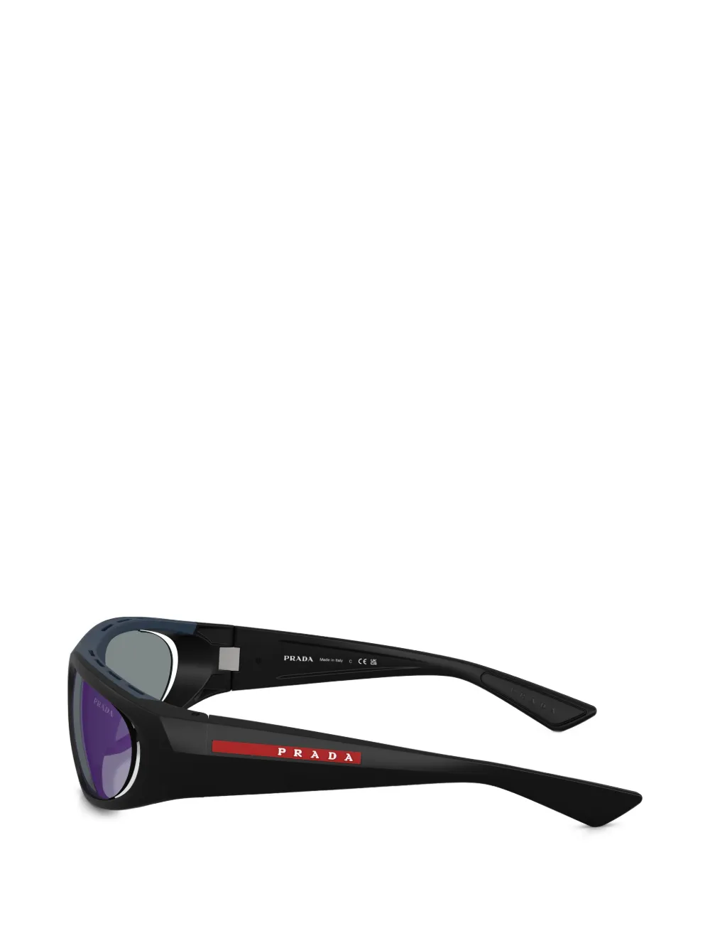  Prada Linea Rossa Rectangle Logo Sunglasses - Blue 