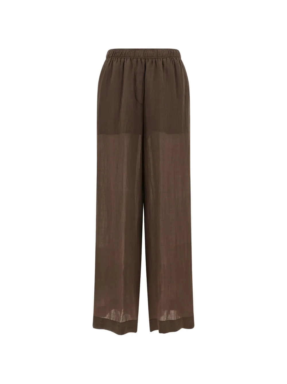 Nude elasticated wide-leg trousers - Marrone