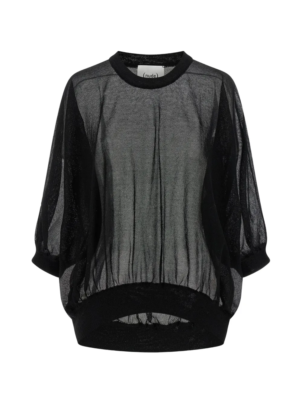 Nude balloon-sleeve sweater - Nero