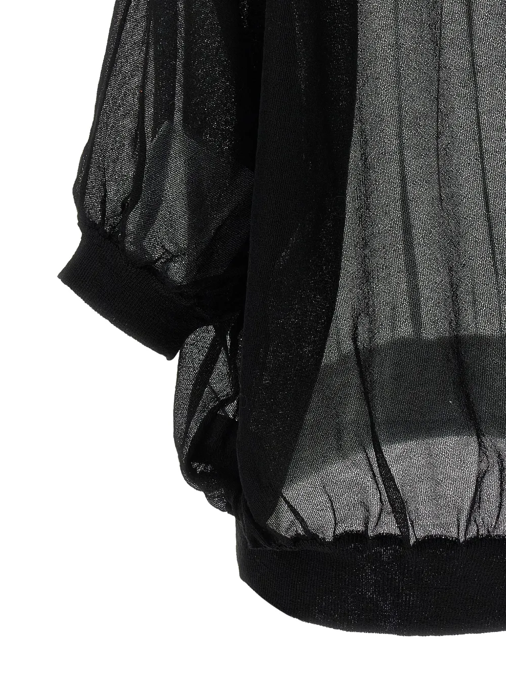  Nude Balloon-sleeve Sweater - Black 