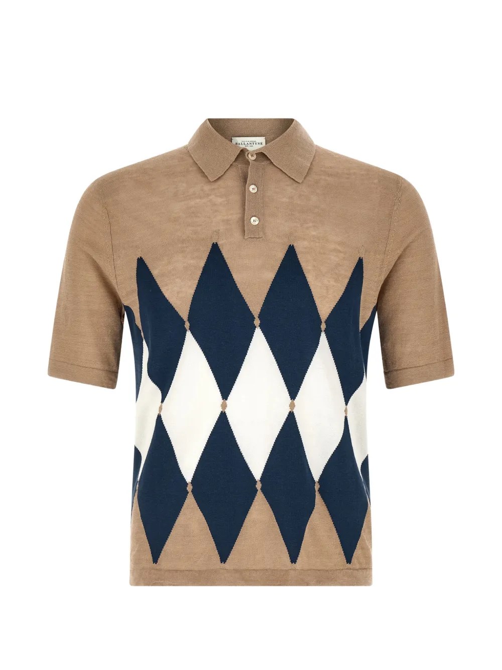 Ballantyne argyle-pattern short-sleeve polo shirt - Toni neutri