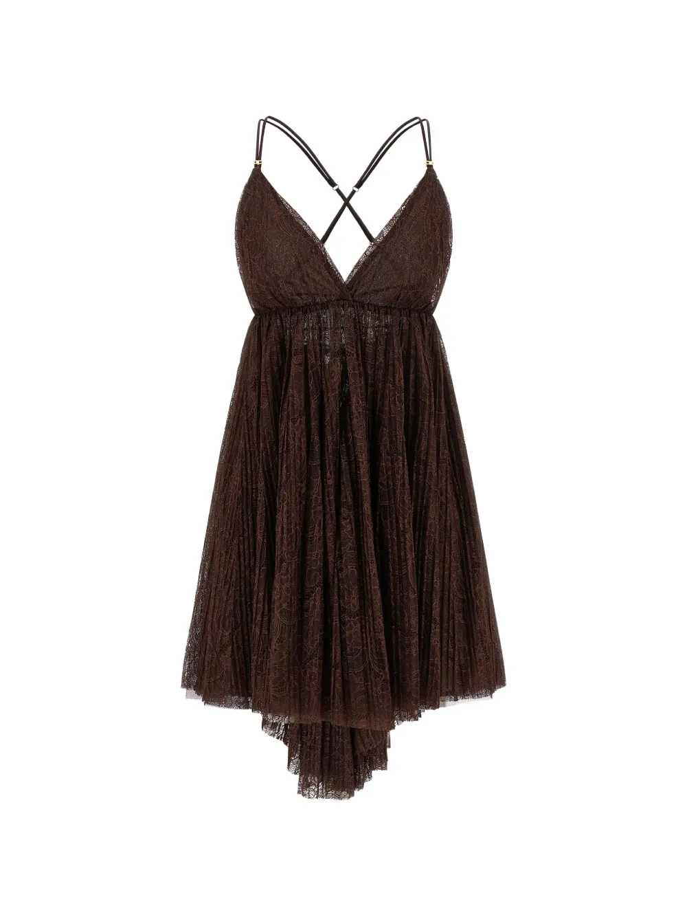 Elisabetta Franchi floral-lace mini dress - Marrone
