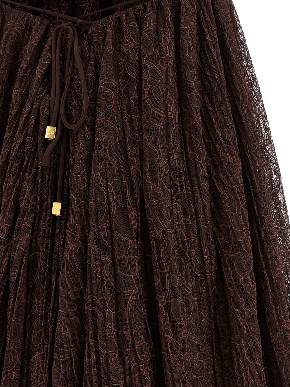 Elisabetta Franchi Mini-jurk met bloemenkant Bruin