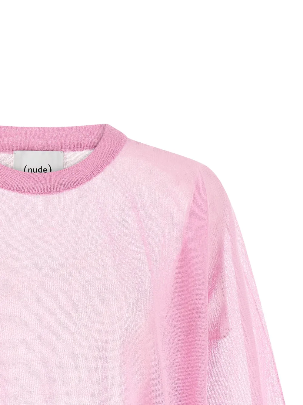  Nude Balloon-sleeve Sweater - Pink 
