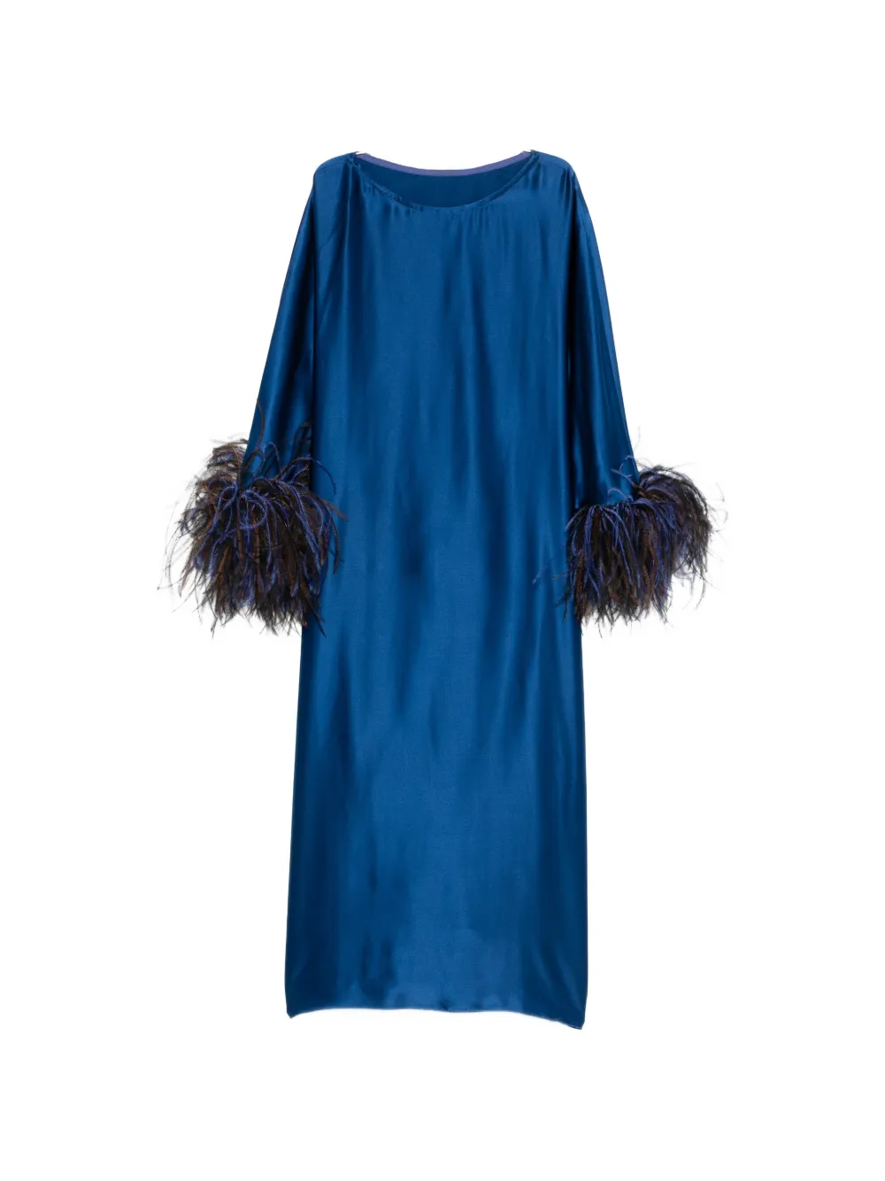 Stephan Janson feather-trim midi dress - Blu