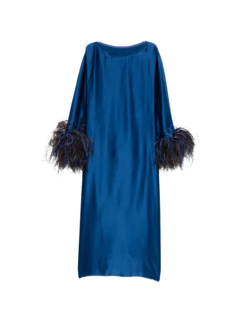 Stephan Janson feather-trim midi dress