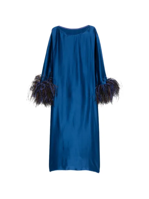 Stephan Janson feather-trim midi dress
