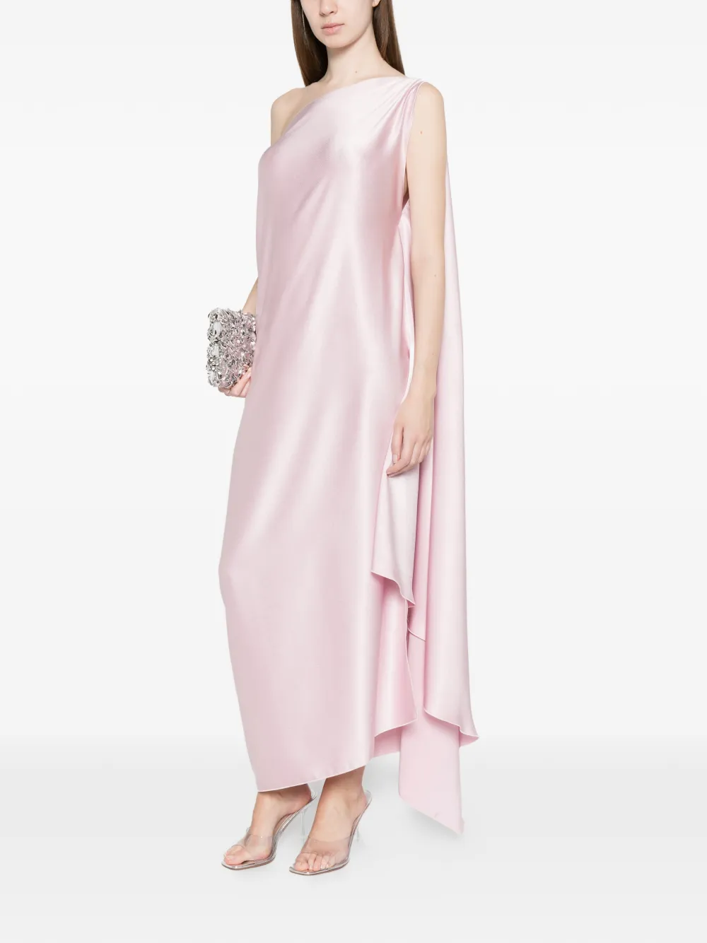  Stephan Janson Draped One-shoulder Dress - Pink 
