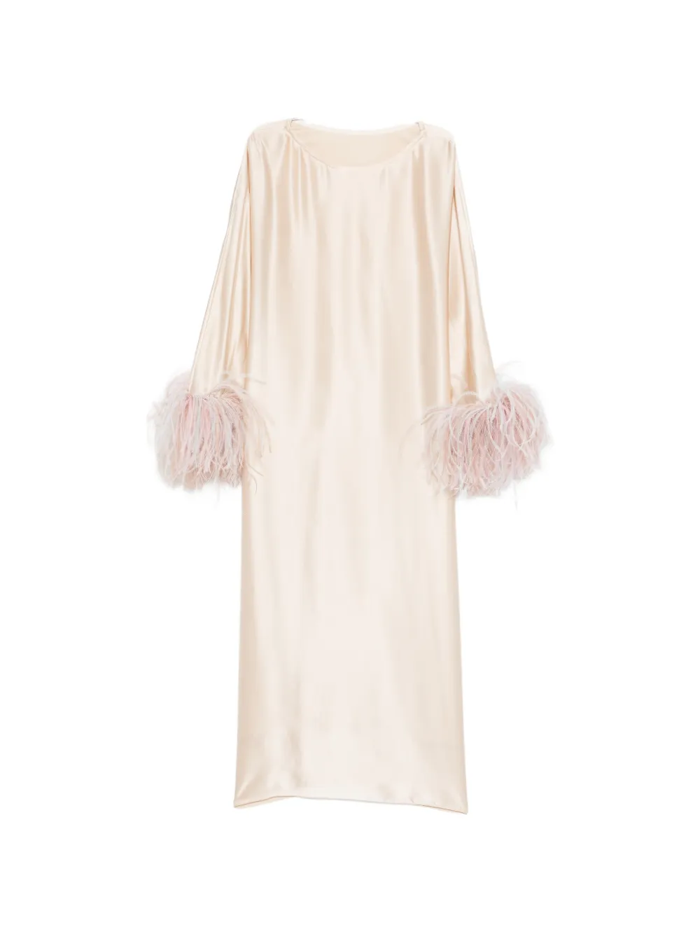 Stephan Janson feather-trim midi dress - Toni neutri