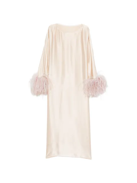 Stephan Janson feather-trim midi dress