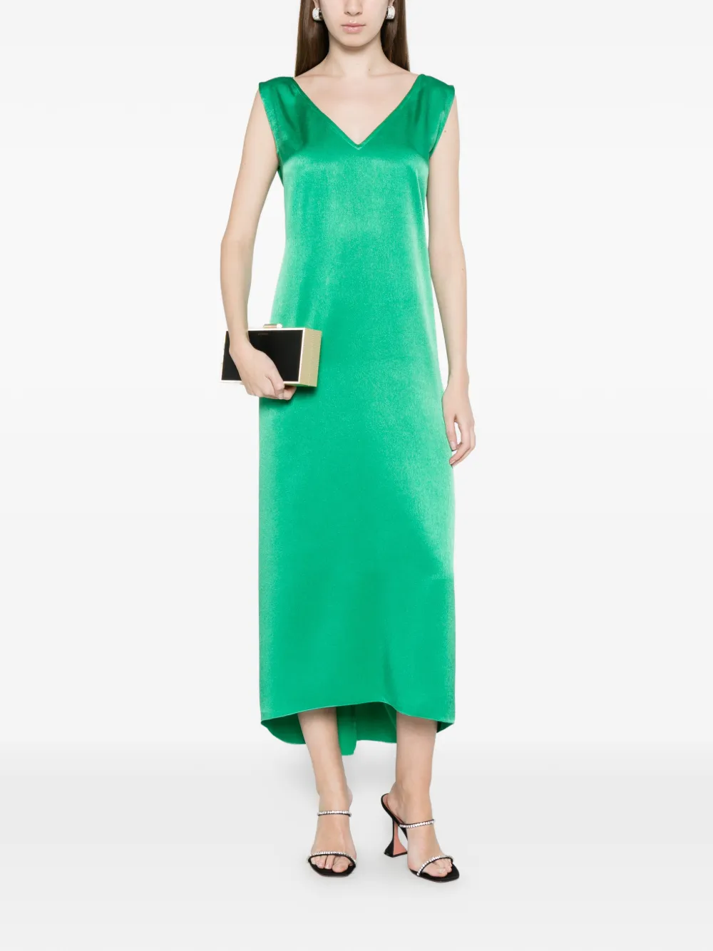  Stephan Janson Abito Midi Con Scollo A V - Verde 