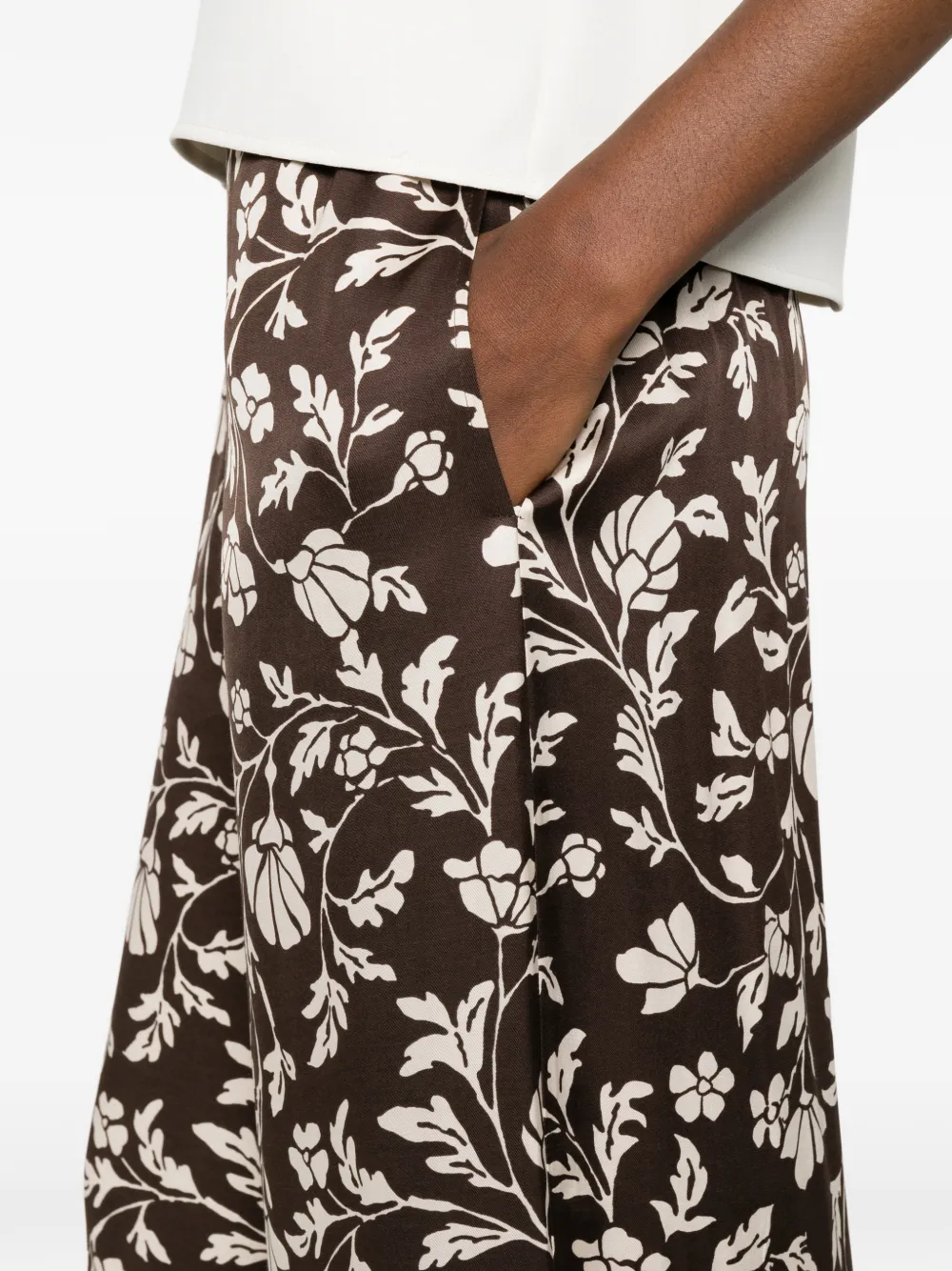 Pennyblack Broek met bloemenpatroon Bruin