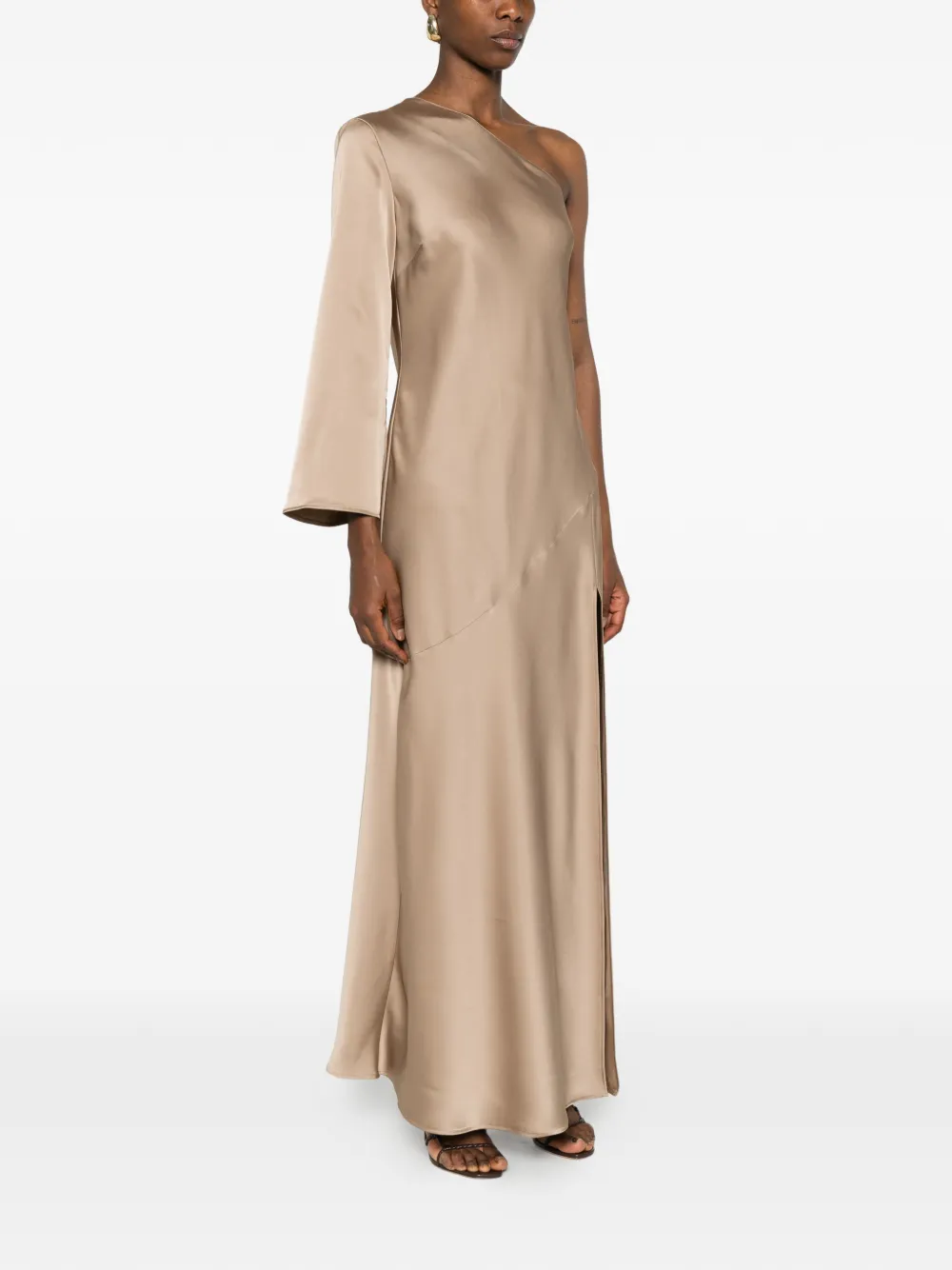  Pennyblack One-shoulder Slit Maxi Dress - Neutrals 