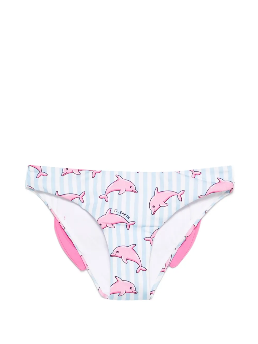MC2 Saint Barth Kids Madame dolphin-print bow bikini bottoms - Bianco
